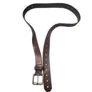Vintage Men's XL Leather Belt With Metal Buckle
